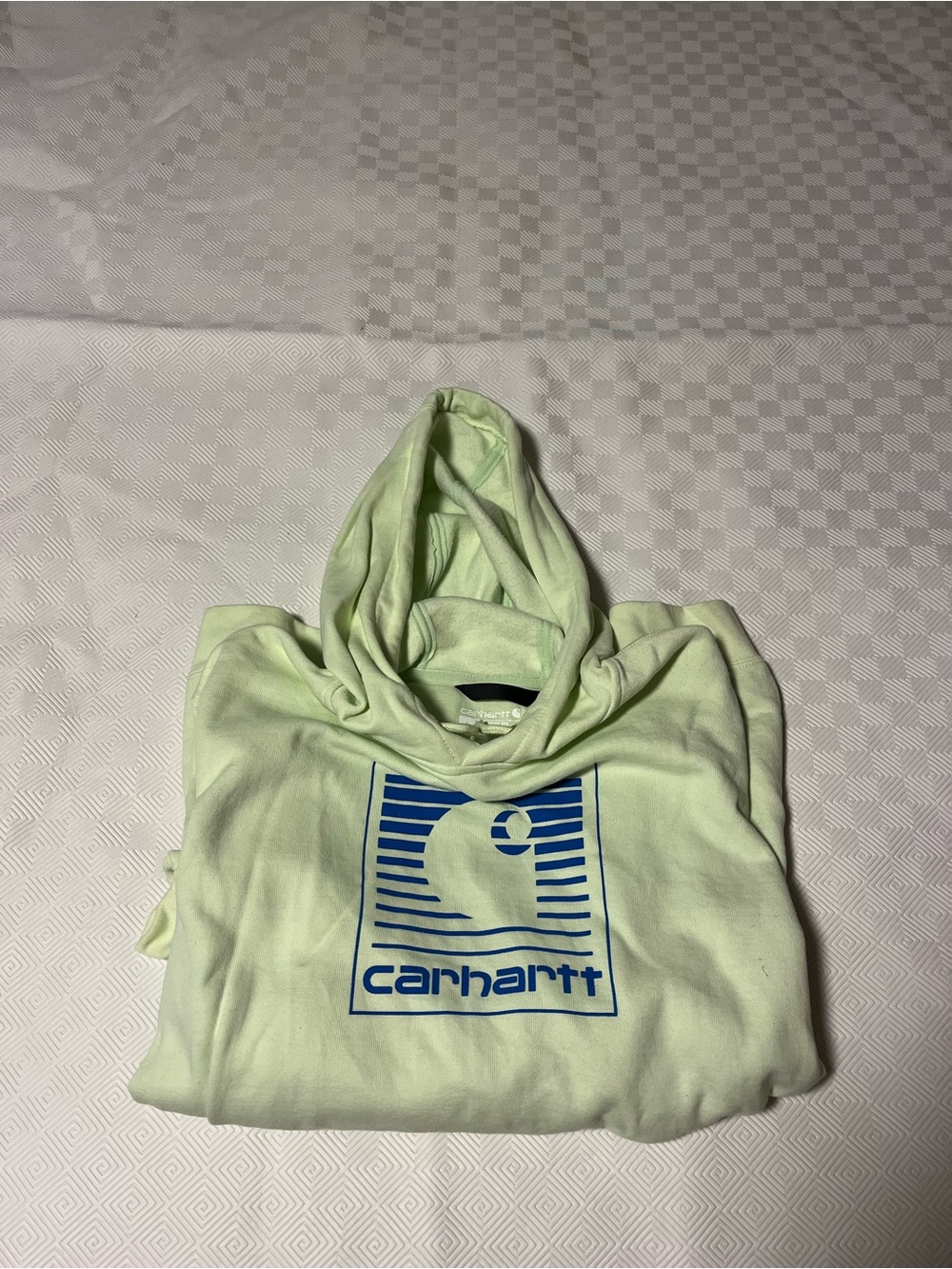 Carhartt Kids Light Green Hoodie with Blue Logo
